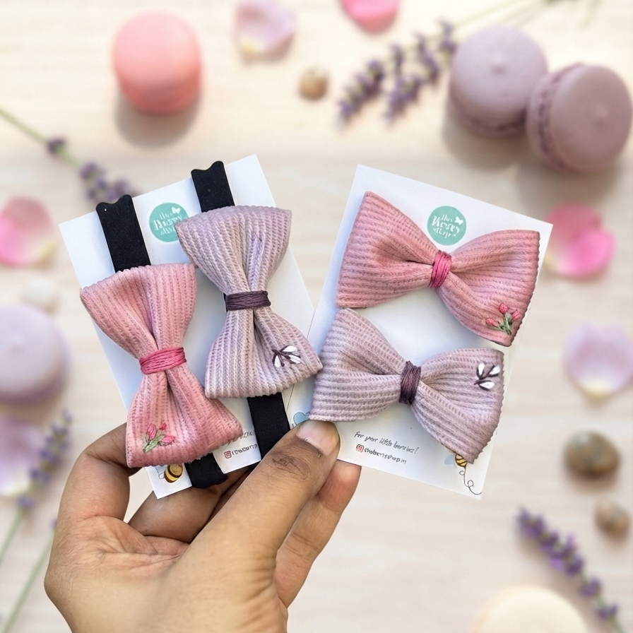 Soft Duo - suede bow combo (2 bows)