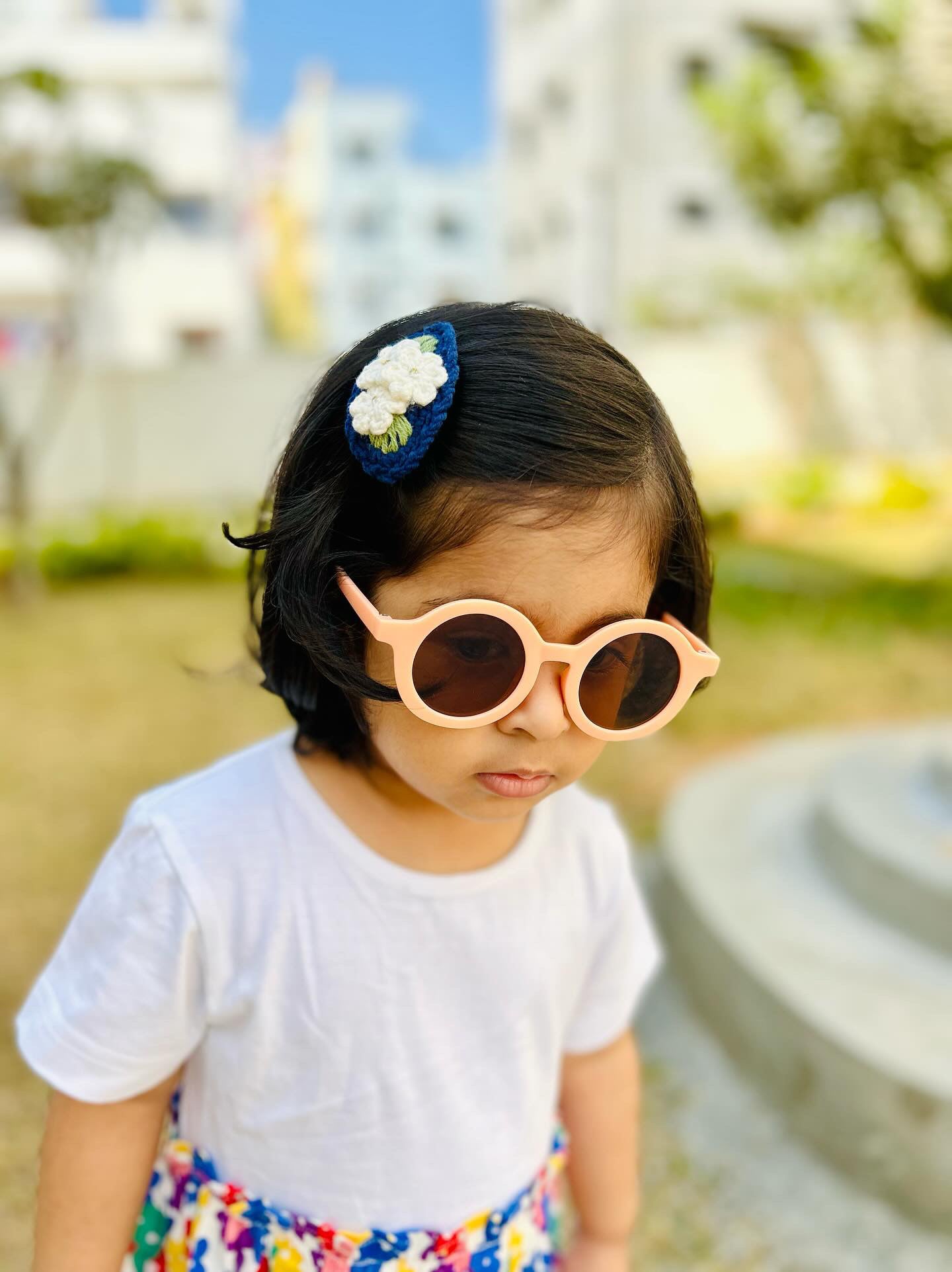 Petite Floral Snap Clip