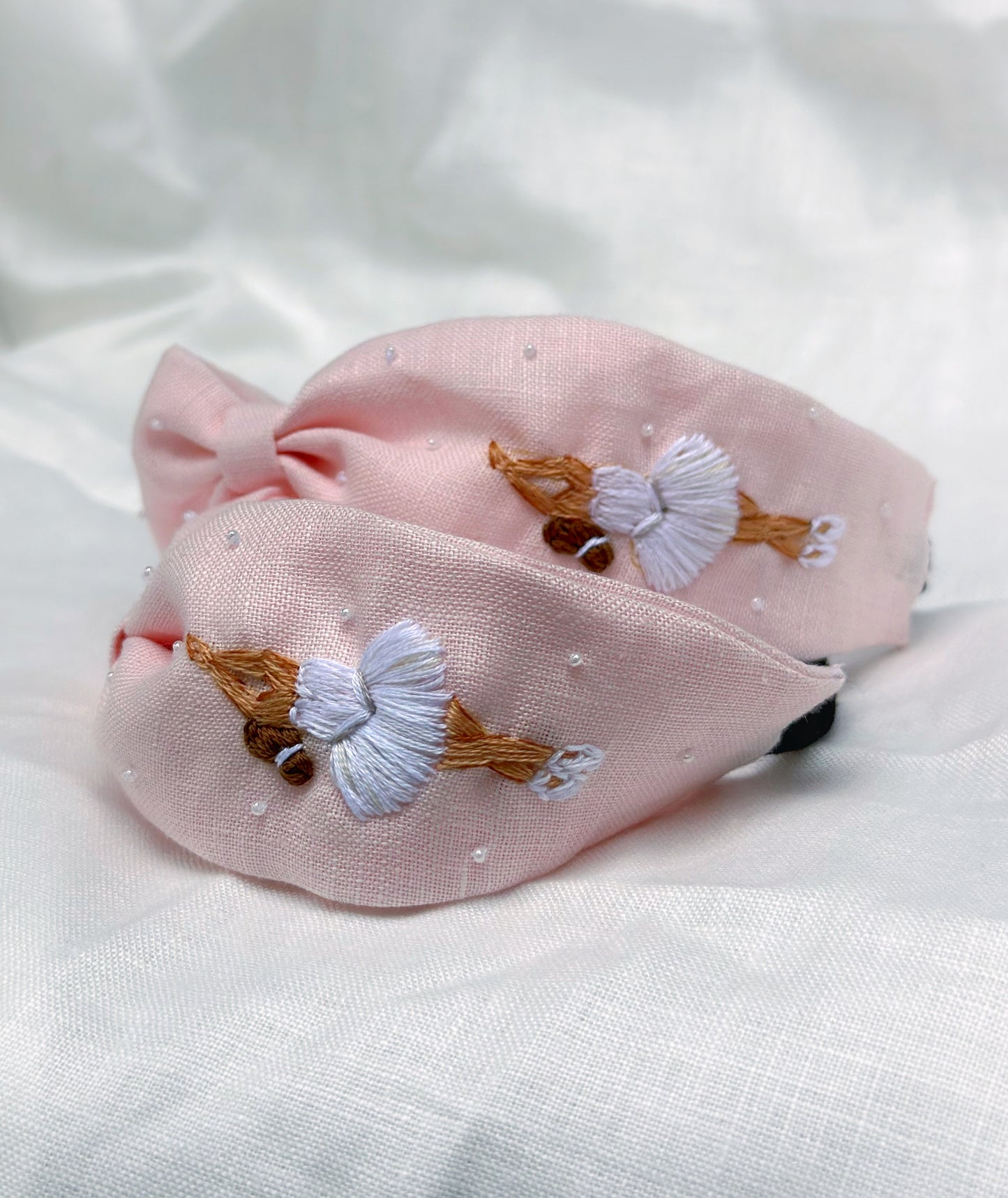 Blush ballerina-Embroidered headband