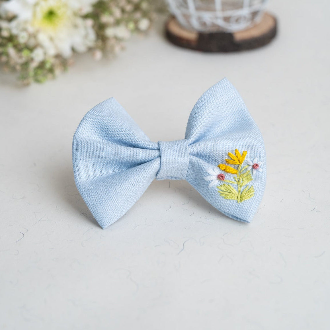 Ice Blue Medium Bow - Bloom