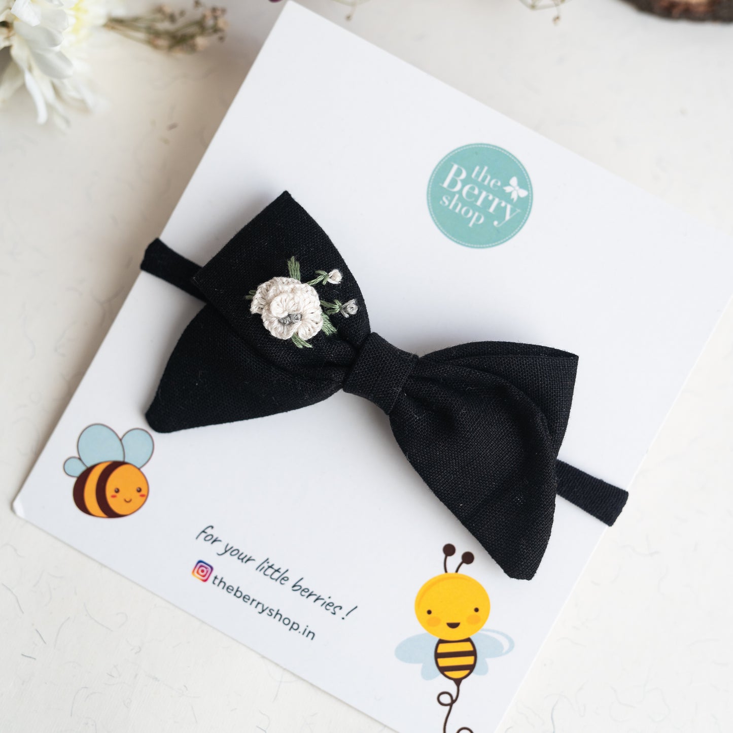 Warm Black Handtied Bow - Bloom