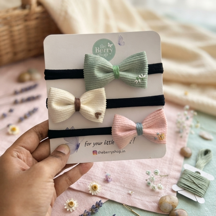 Daily Trio- suede bow combo (3 bows)