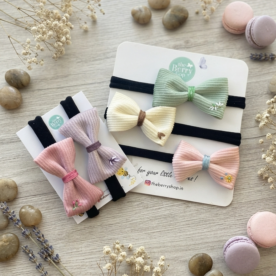 The Full Palette -suede bow combo (5 bows)