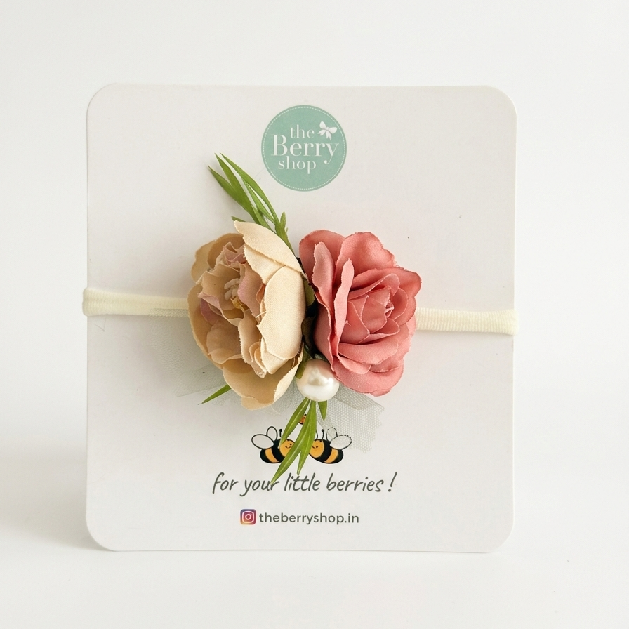 Rosé Meadow flower Headband