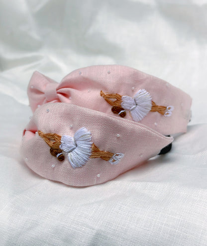 Blush ballerina-Embroidered headband
