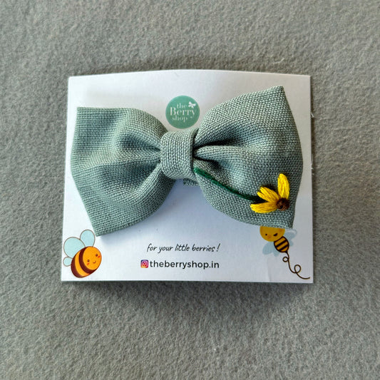 Grayish blue - mini bow