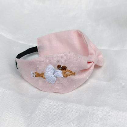 Blush ballerina-Embroidered headband