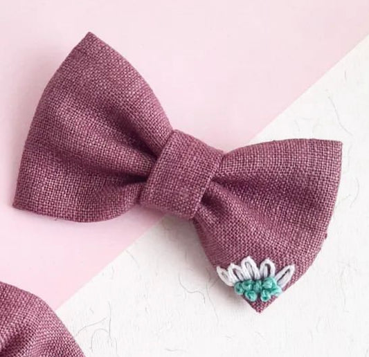 Plum - mini bow