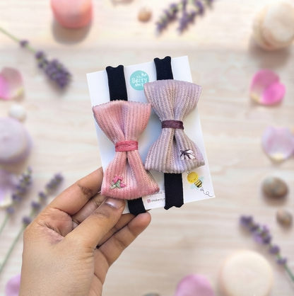 Soft Duo - suede bow combo (2 bows)