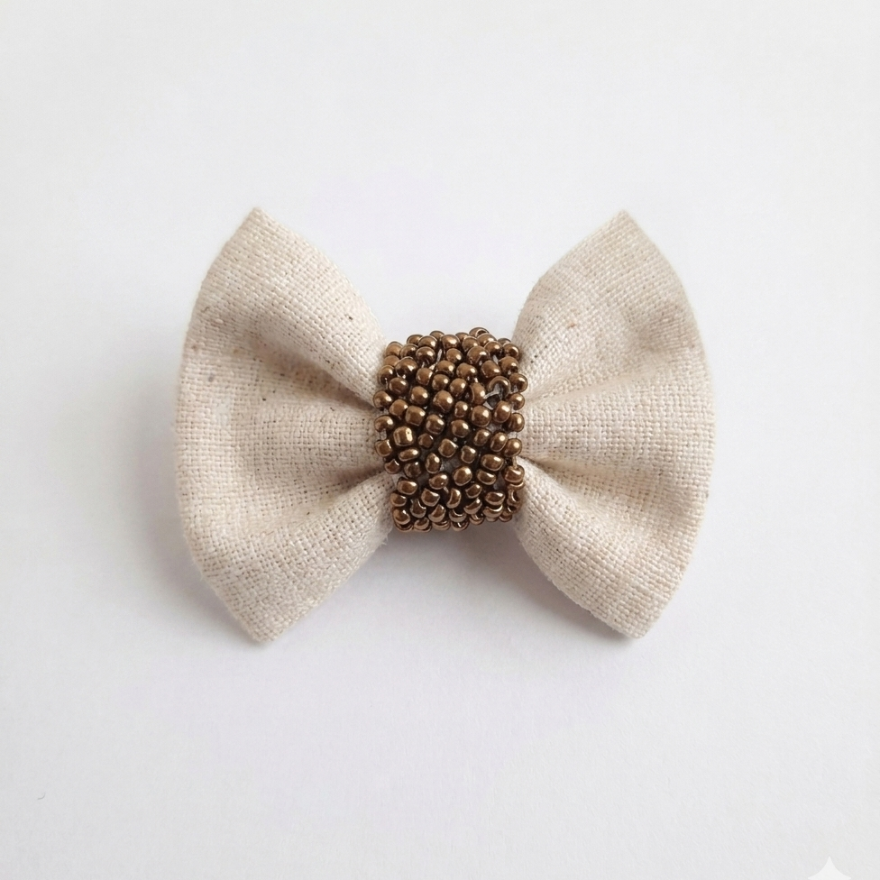 Ivory gold extra small bow