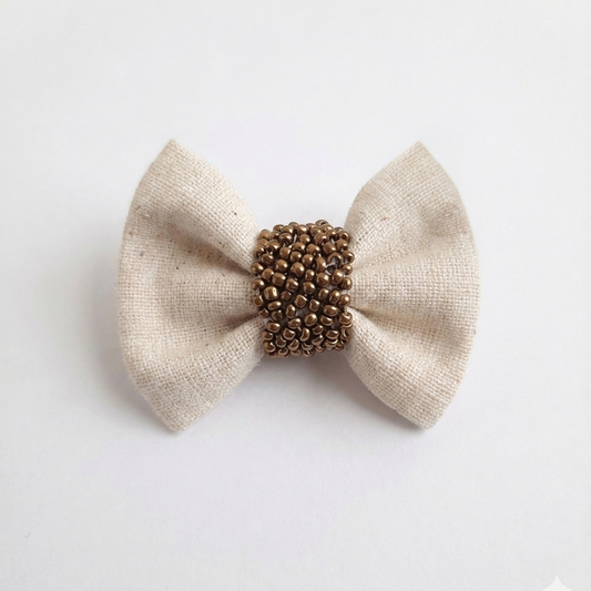 Ivory gold extra small bow