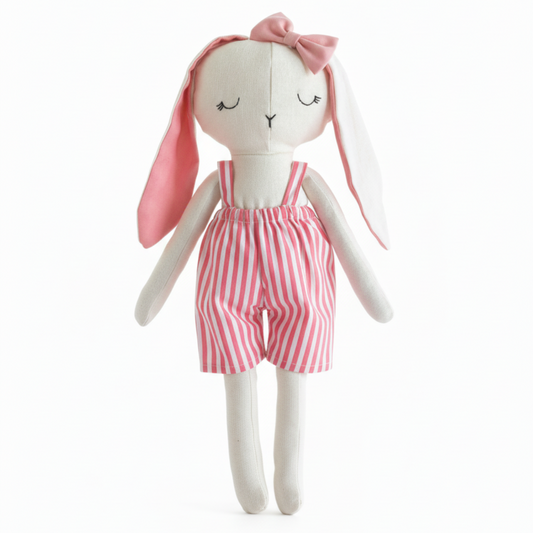 Handmade bunny doll with removable dresses. Soft fabric toy, safe for kids, perfect toddler gift & keepsake for birthdays. Gift ideas for children. cloth doll for children.