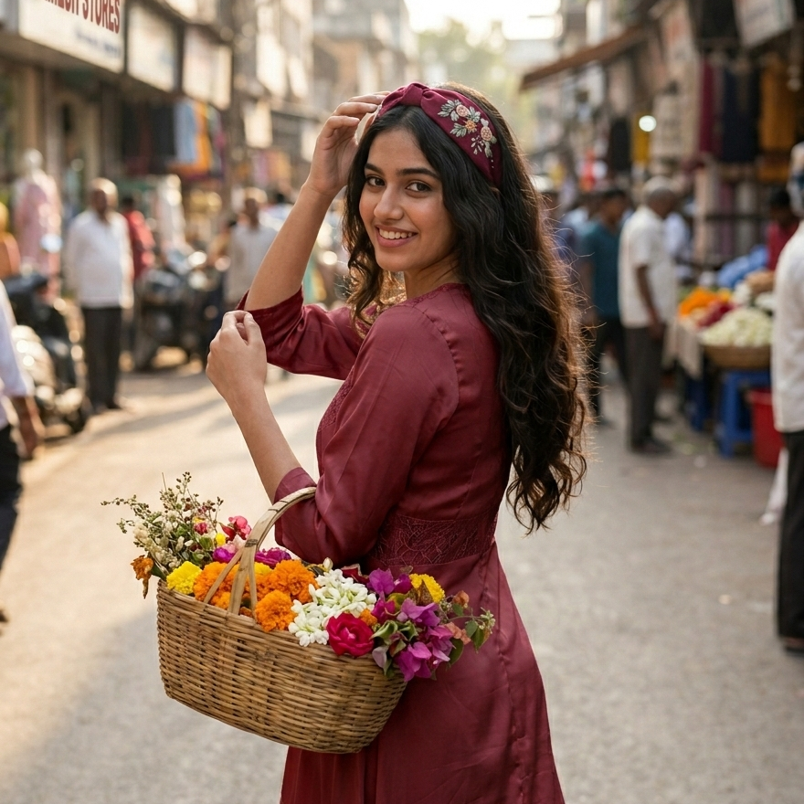 Flower Garden - Maroon