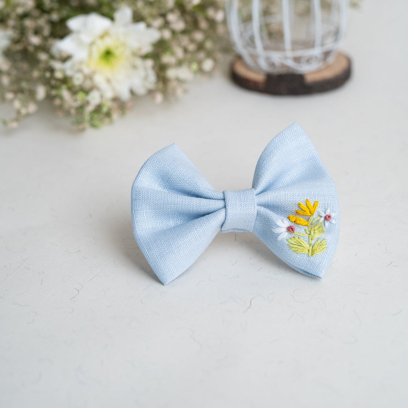 Ice Blue Medium Bow - Bloom