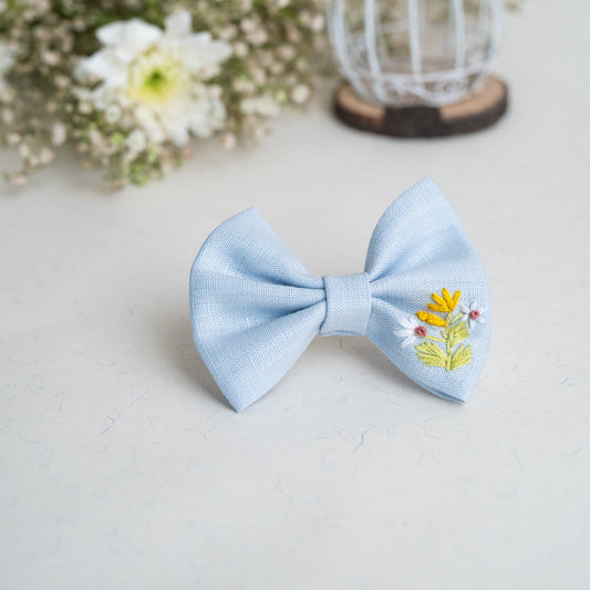 Ice Blue Medium Bow - Bloom