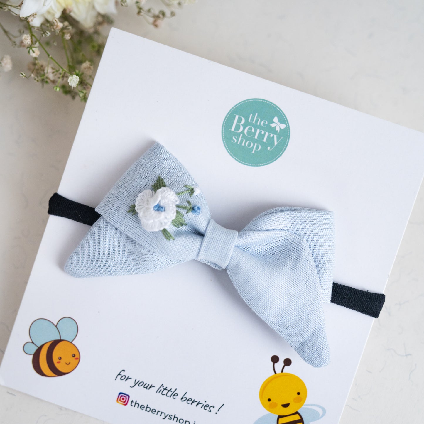 Ice Blue Handtied Bow – Bloom