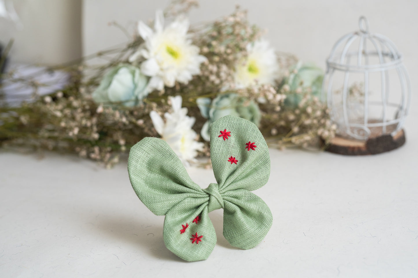 Light Forest Green Butterfly Bow – Bloom