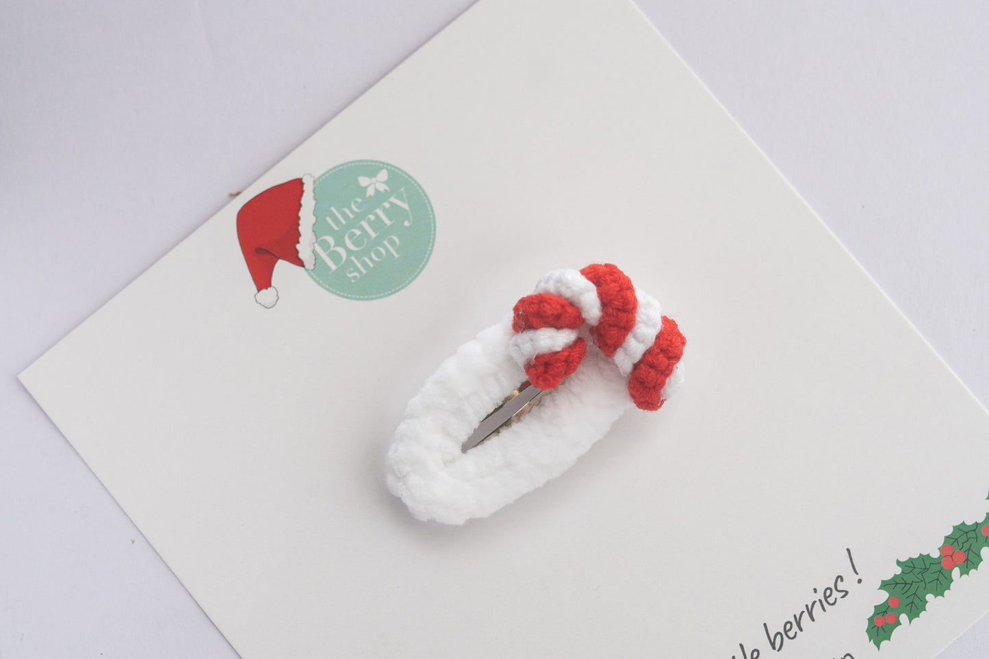 Santa’s cane Crochet Clip