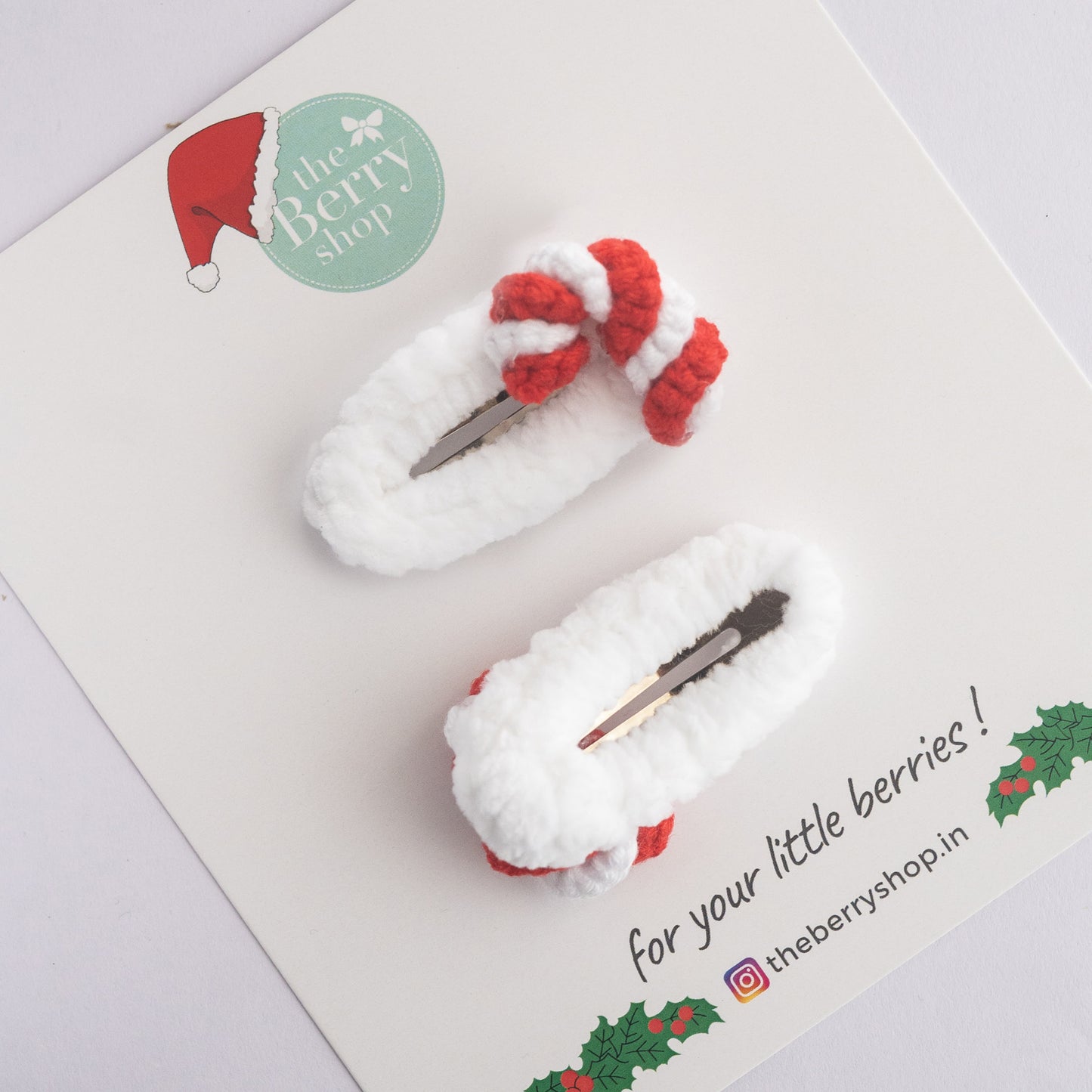 Santa’s cane Crochet Clip